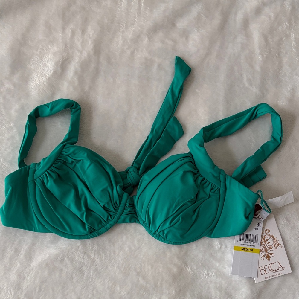 BECCA Teal Padded Underwire Bikini Top